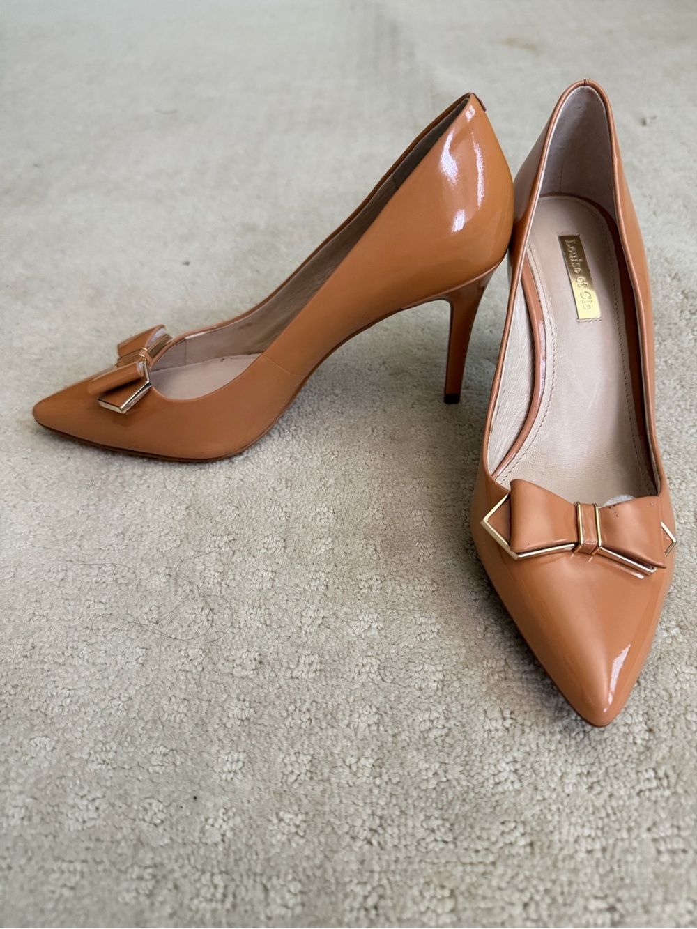Women's Dusty Rose / Pink Patent Pointed-Toe Bow Heels - Picture 2 of 8